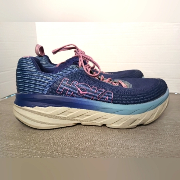 Hoka One One Shoes - Hoka One One Bondi 6 Athletic Running Shoes Womens 8 Purple Blue Pink Ombre